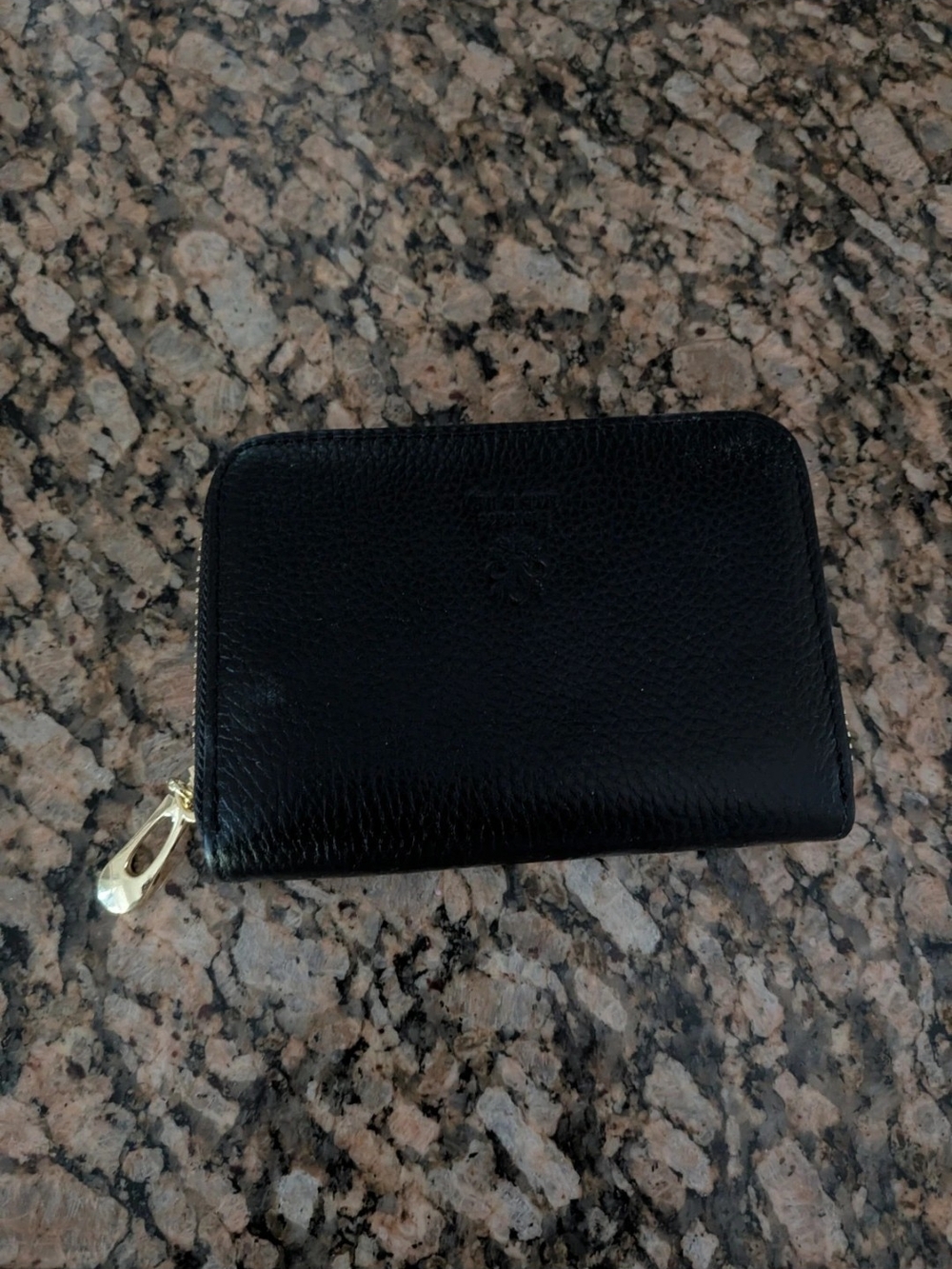 Black Leather Zip Wallet